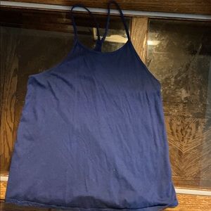 Dark blue cross cross back tank top